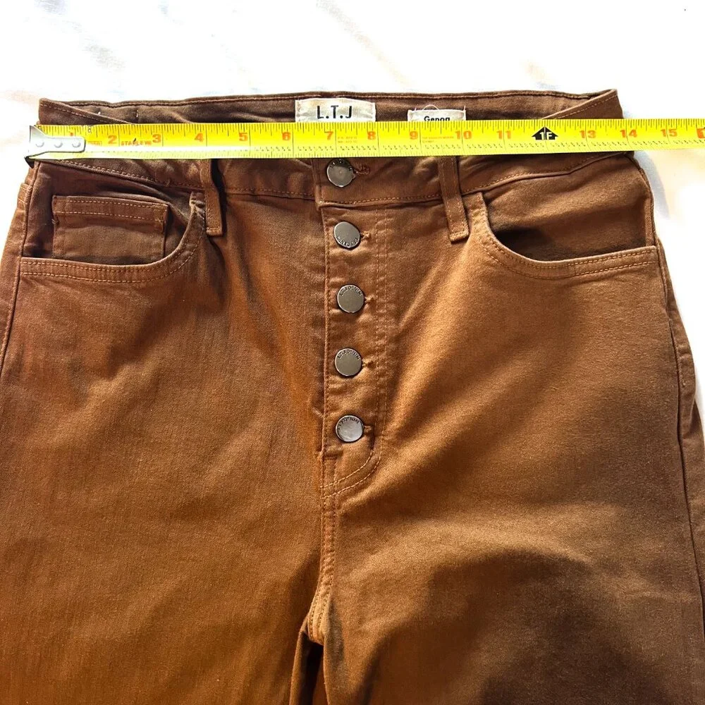NEW L.T.J genoa fly button jean in camel size 28